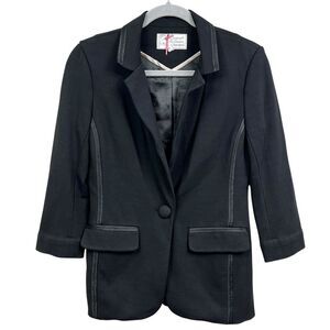 Original Knitwear by Yoana Baraschi Womens Blazer 1 Button Trim Detail Black S*